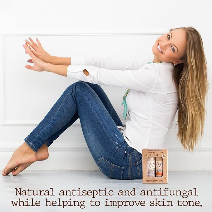 Savannah Bee Heel & Body Balm Duo Gift Set - Beeswax Heel Balm and Honey and Beeswax Body Balm, for Healthy and Hydrated Skin