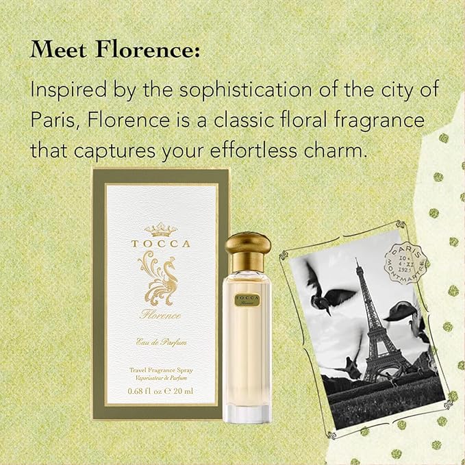 Tocca Women's Eau de Parfum, Florence & Cleopatra Fragrance Set - Hand-Finished Bottle, 20ml each
