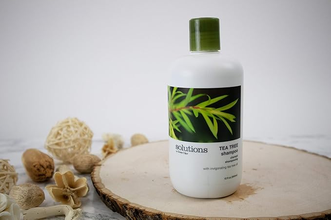 GREAT CLIPS Solutions Tea Tree Shampoo 12 fl oz | Natural Dry Scalp & Dandruff Treatment with Invigorating Essential Oils | Nourish and Stimulate Scalp | For All Hair Types