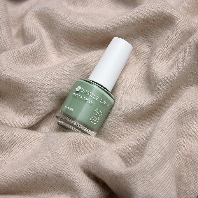 Dazzle Dry Nail Lacquer (Step 3) - Cardigan - A warm sage green. Full coverage cream. (0.5 fl oz)