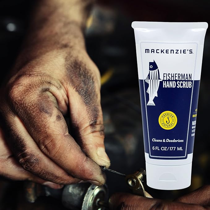 MacKenzie's Fisherman Hand Scrub - Gifts for Men - Gifts for Fisherman - Gifts for Cooks - Gifts for Gardeners - Cleansing & Deodorizing Hand Cleaner - 16 oz.