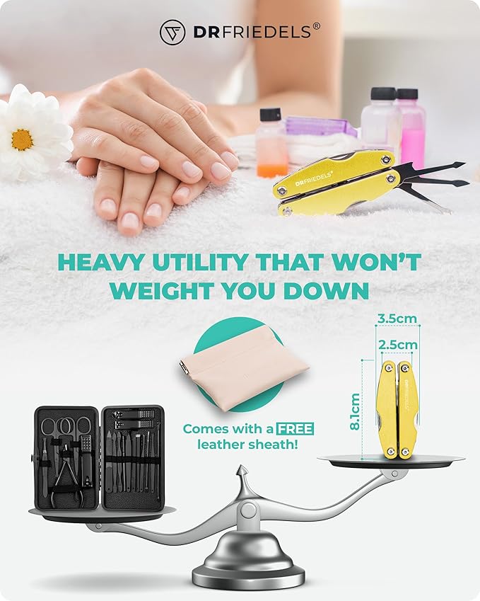 Manicure and Pedicure Kit - 9 in 1 Professional Manicure Set For Women & Men with Cuticle Trimmer, Cuticle Remover, Cuticle Pusher - Nail Techs & Nail Lovers’ Manicure Set Professional by DrFriedels