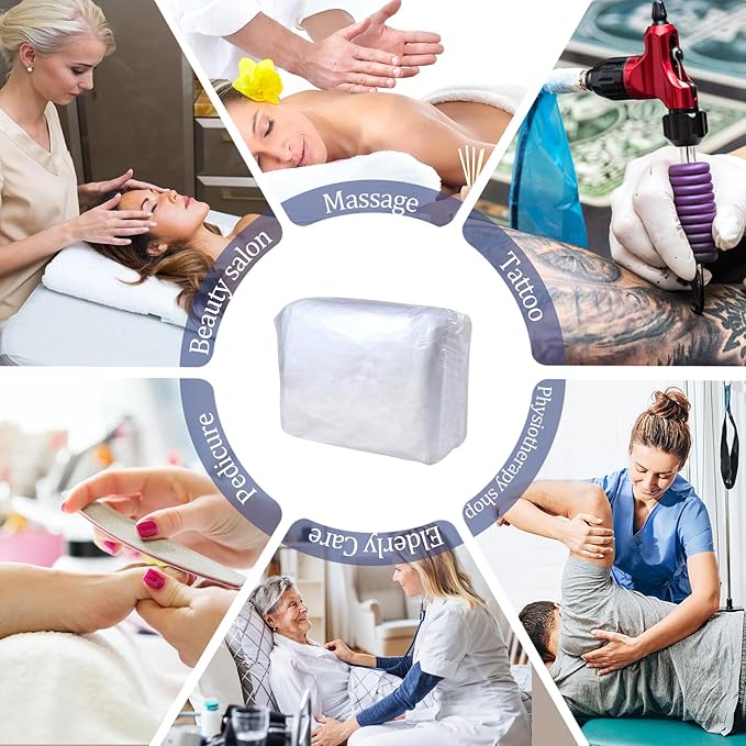 30PCS Disposable Fitted Massage Table Sheets, Heavy Duty Elastic Disposable Bed Cover, Breathable Disposable Fitted Sheets for Spa White Non Woven Fabric 36 x 85 Inch