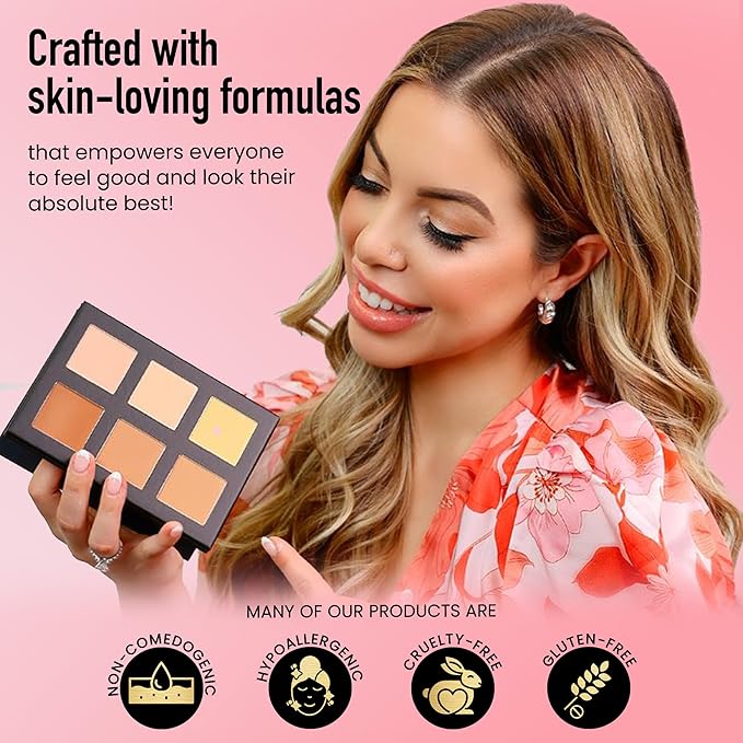 Frankie Rose Cosmetics Pro Contour Palette - Long-Wearing, Matte Finish Highlight Shades With Complementary Contour, Color Correctors & Shimmer Highlight Tones For All Skin Types