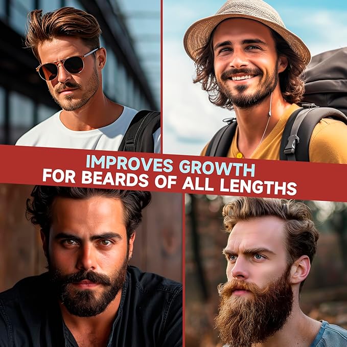 Beard Growth Oil - 2X Concentration Biotin for Men (2 oz) - Natural With Argan, Jojoba and Vitamin, Growth Softener, Moisturizer (Vanilla)