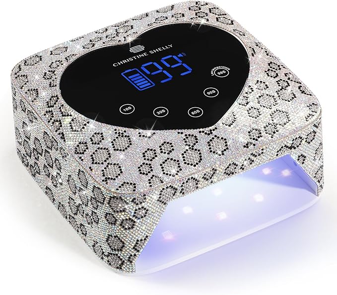 UV LED Nail Lamp 72W Rechargeable Sparkly Wireless Nail Dryer Gel Polish Light with 5 Timer Setting Professional Quick Dry Curing Lamp with Display Auto Sensor for Salon & Home