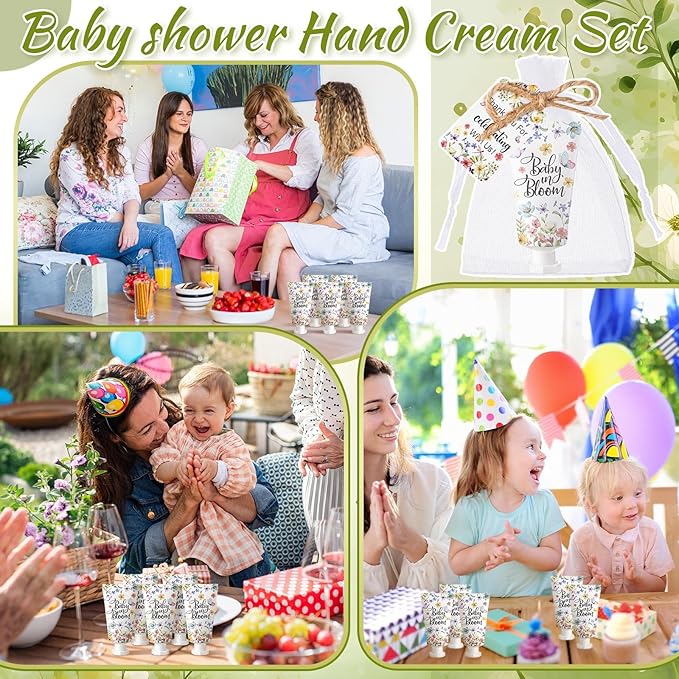 48 Sets Baby In Bloom Hand Cream Gifts Baby Shower Hand Cream Party Favors for Guests Wildflower Gift Bulk Travel Size Lotion Set for Guest