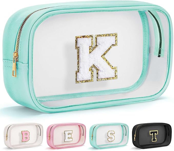YOOLIFE Personalized Teen Girl Gifts Initial Cute Cosmetic Makeup Bag