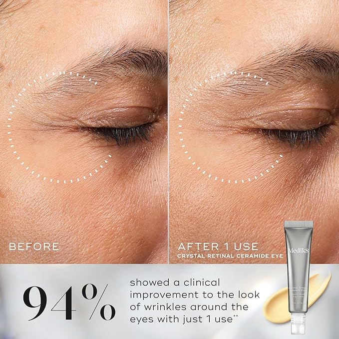 Medik8 Nighttime Renew Duo - Crystal Retinal 6, Crystal Retinal Ceramide Eye 6 - Firming Face Serum - Smoothing, Lifting Eye Cream - 2 pc