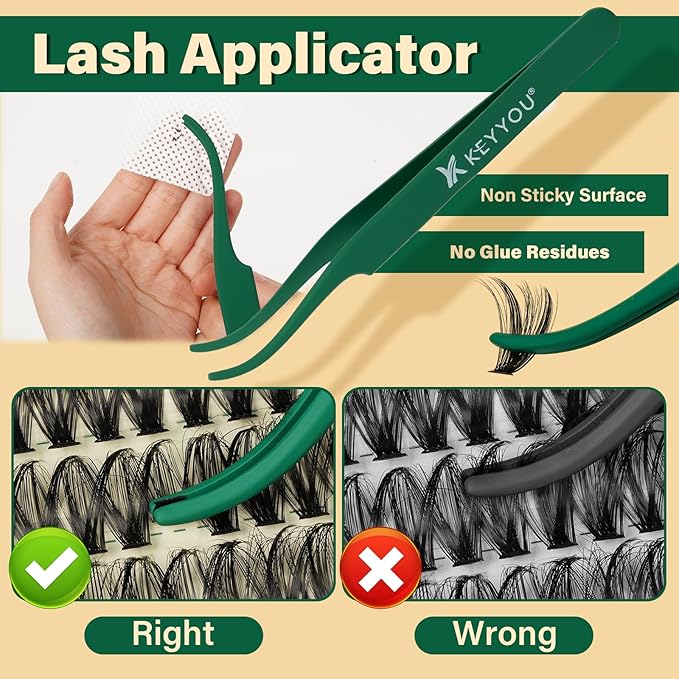 DIY Lash Extension Kit 280pcs Soft Lash Clusters 60D+80D C Curl Easy to use with Lash Bond and Seal Lash Applicator Lash Remover Eyelash Extension Kit at Home(RMkit-60D80D-C-10-18mix)