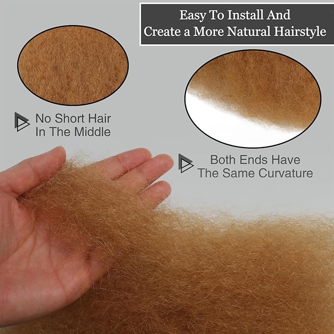 Afro Kinkys Bulk Human Hair 10 Inch 100g Highlight Afro Kinky Curly Human Hair Bulk for Dreadlock Extensions, Micro Locs, Braiding Twists, Braids and Repair Locs(10 Inch, 4/27#)