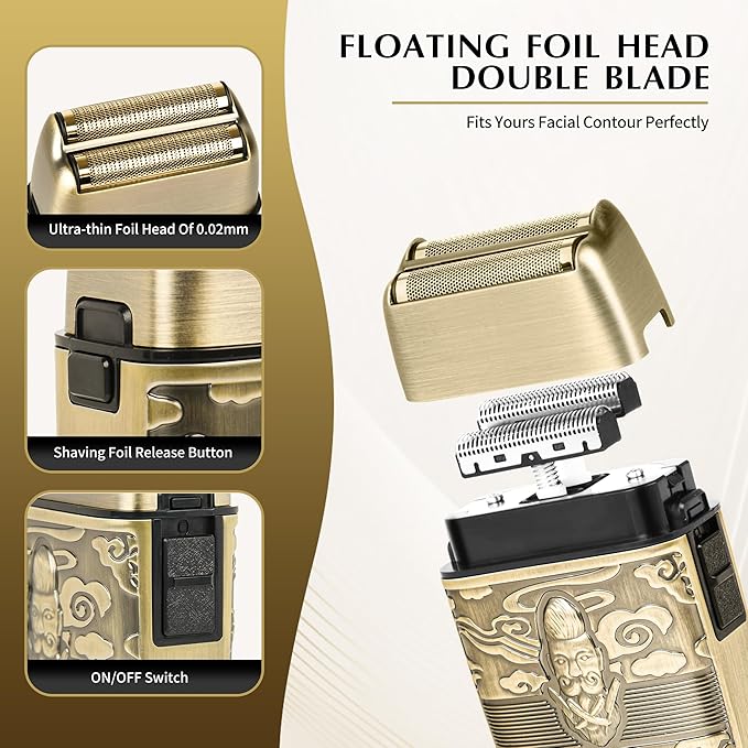 Electric Shaver Razor，T-Blade Beard Trimmer Nose Hair Trimmer Shaver Set,Cordless RechargeableBarber Clippers,Professional Hair Clippers Kit with LCD for Men