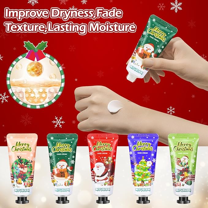 82 Pcs Christmas Hand Cream Gift Set, Bulk Christmas Gifts, Hand Lotion Travel Size,Mini Lotion bulk,Holiday Gifts For Women Coworker, Moisturizing Lotions for Christmas Stocking Stuffers Appreciation