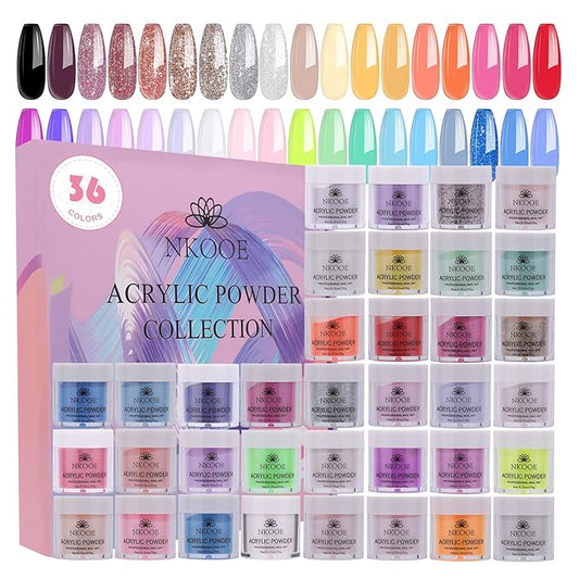 36 Colors Acrylic Nail Powder Set, Full Color Acrylic Powder Is Suitable For Beginners To Carve And Extend Nails, Become A Beautiful Gift For Christmas