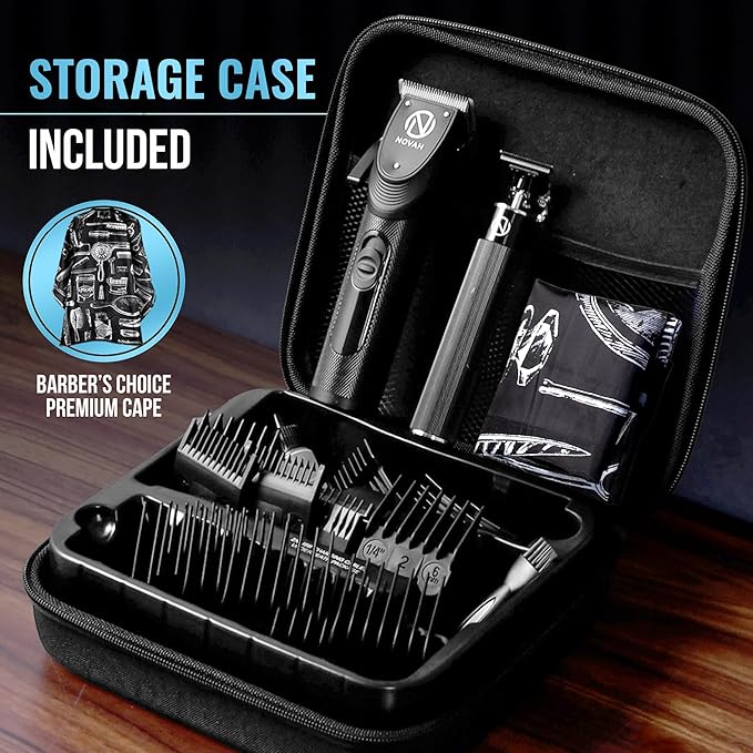 Novah Professional Hair Clippers for Men, Professional Barber Clippers and Trimmer Set, Mens Cordless Clipper, Fade Haircut Kit, Electric Hair Cut Machines