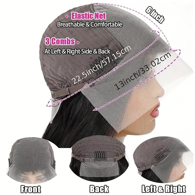 13x6 HD Lace Front Wigs Human Hair Body Wave Lace Front Wigs Human Hair 250 Density HD Lace Front Wigs Human Hair Wigs for Women 13x6 Lace Front Wigs Human Hair Pre Plucked Body Wave Wig 26 inch