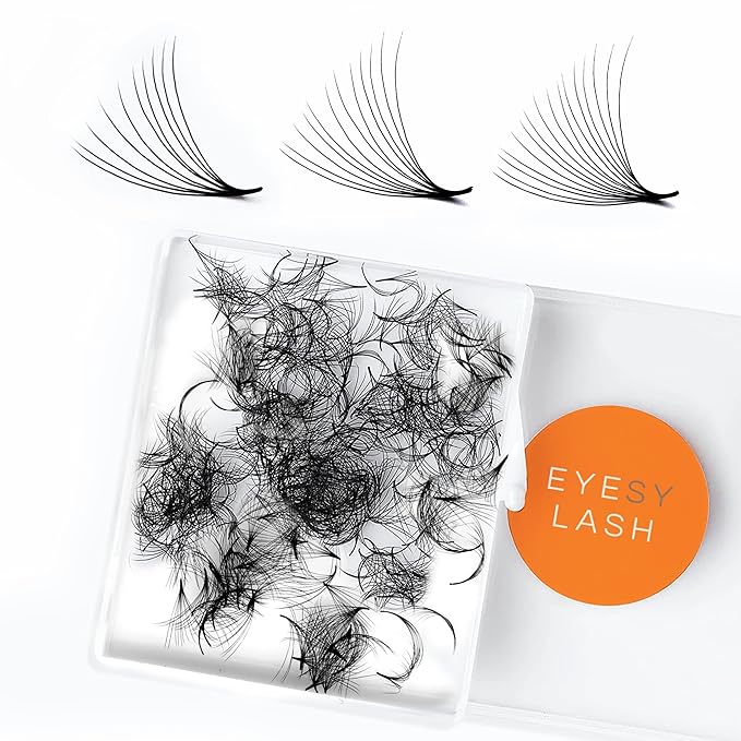 500 Promade Fans - 10D 0.07 Size 10mm Curl CC - Mega Volume Premade Lash Fans for Eyelash Extensions Middle Stem Handmade Loose Pre Made Eyelash Fluffy Soft Pointy Base