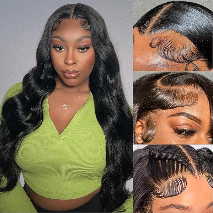 28 Inch Body Wave Lace Front Wigs Human Hair Pre Plucked 13x4 HD Transparent Lace Frontal Wigs Human Hair 180% Density Glueless Wigs Human Hair Wig for Black Women Natural Hairline With Baby Hair