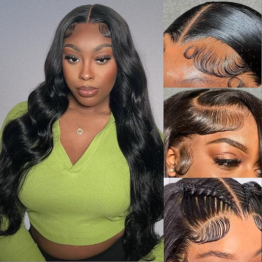 28 Inch Body Wave Lace Front Wigs Human Hair Pre Plucked 13x4 HD Transparent Lace Frontal Wigs Human Hair 180% Density Glueless Wigs Human Hair Wig for Black Women Natural Hairline With Baby Hair