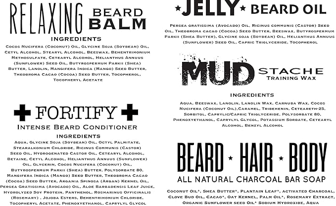 Bossman Complete Beard Kit – Men's Beard Oil Jelly, Fortifying Shower Conditioner, Balm, Mustache Wax & Comb – Beard Softener & Grooming Care (Royal Oud Scent)