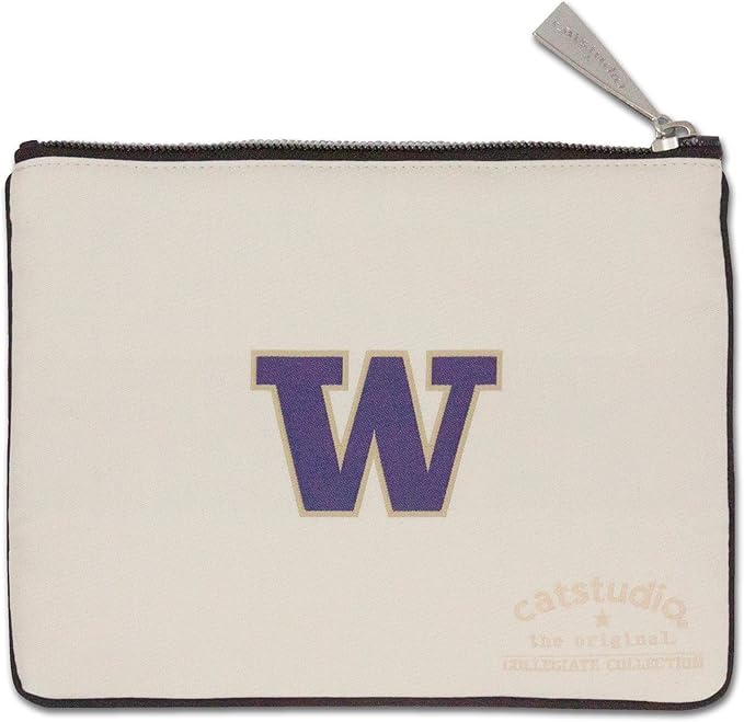 Catstudio Collegiate Zipper Pouch, University of Washington Travel Toiletry Bag, Ideal Gift for Alumni, Makeup Bag, Dog Treat Pouch, or Travel Purse