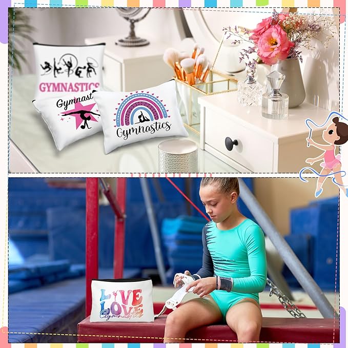 Kacctyen 30 Pcs Gymnastics Makeup Bag Inspirational Gymnastics Lover Gifts for Women Gymnast Cosmetic Bag Gymnast Stuff for Women Girls Coach Friend Coworker Birthday Party Favors