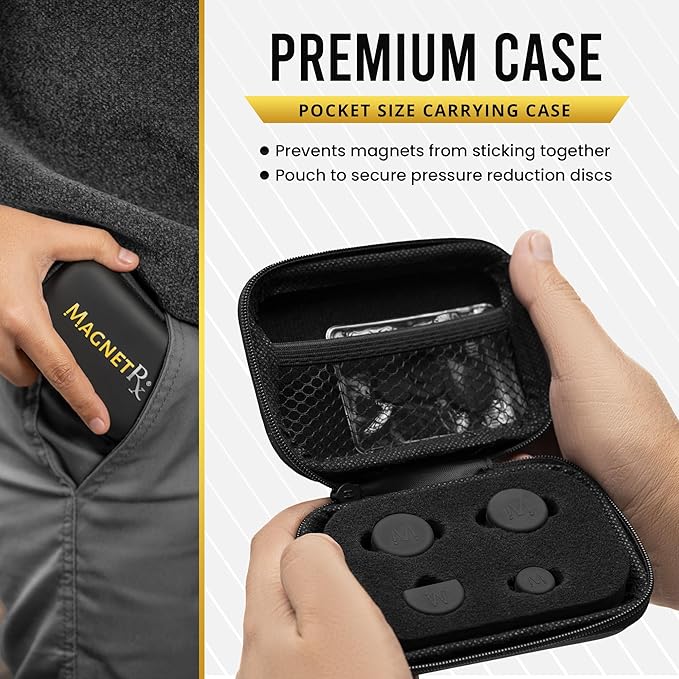 MagnetRX® Cauliflower Ear Magnets – 8 Multi–Size Magnets & Spacer with Case – Compression Ear Magnet for Cauliflower Draining, Pressure Earring for Keloids, BJJ, Wrestling & MMA Treatment & Prevention