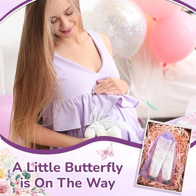 48 Sets Baby Shower Hand Cream Bulk Little Butterfly Baby Shower Favors Bridal Thank You Hand Cream for Guests Travel Size Lotion with Organza Bags