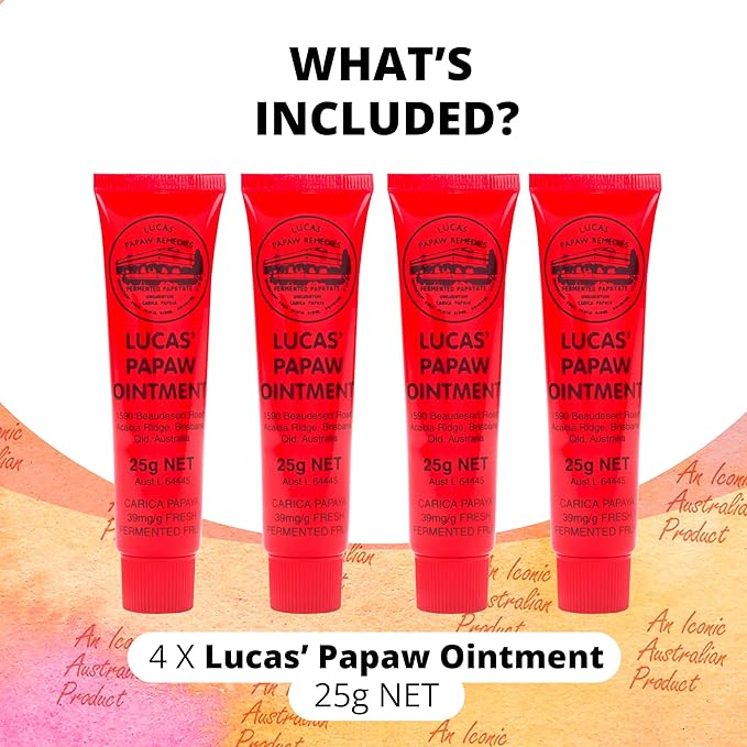 Lucas Pawpaw Lip Ointment & Cream Bundle - Gift Pack for All Skin Types, 6 Balms