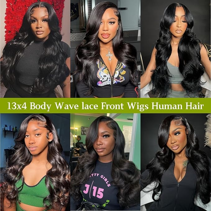 28 Inch Body Wave Lace Front Wigs Human Hair Pre Plucked 13x4 HD Transparent Lace Frontal Wigs Human Hair 180% Density Glueless Wigs Human Hair Wig for Black Women Natural Hairline With Baby Hair