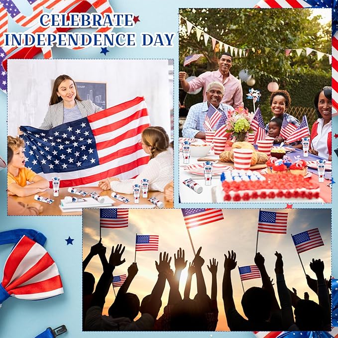 24 Pcs Mini Sunscreen Bulk for Summer Wedding Party Spf 30 Water Resistant Sunscreen Lotion Bulk 1oz Travel Size for Thank You Gifts Wedding Party Supplies(White Cream,Independence Day)