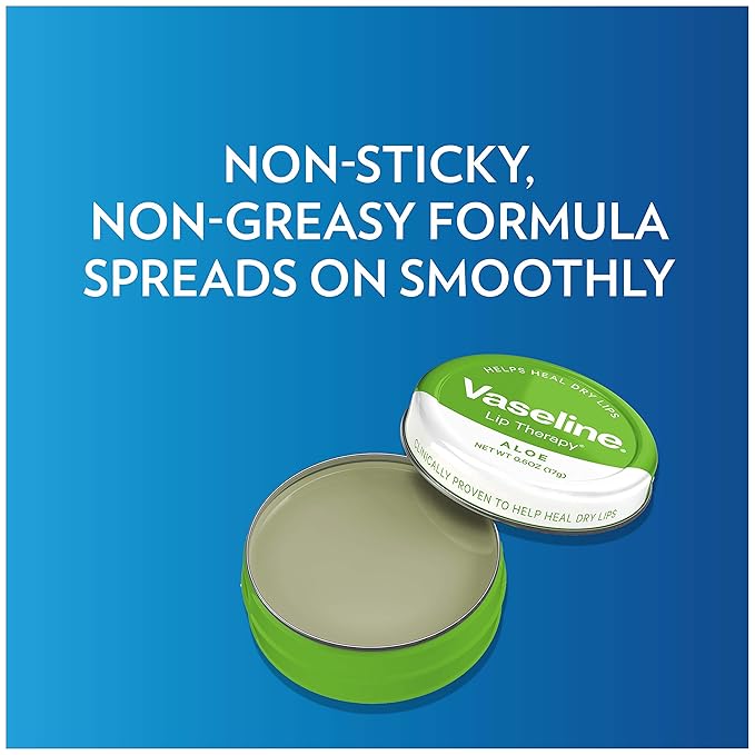 Vaseline Lip Therapy Lip Balm Tin, Aloe Vera, 0.6 oz