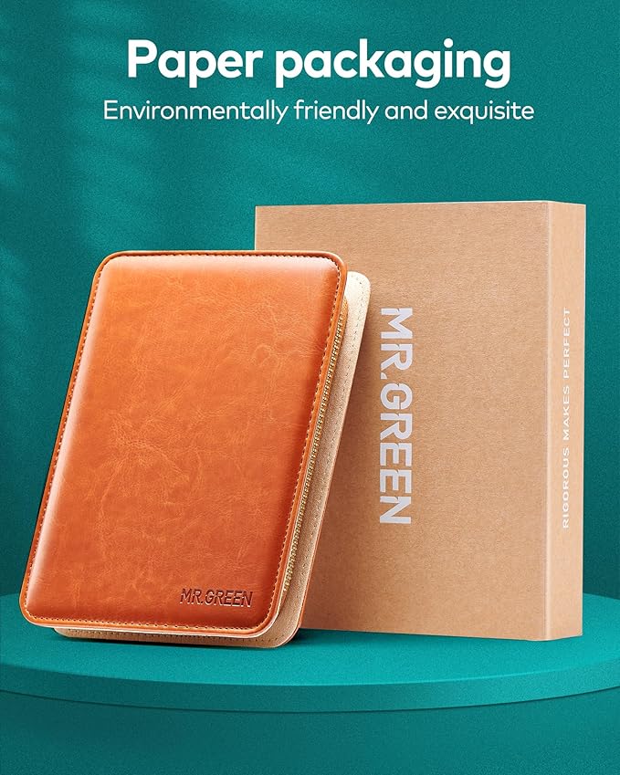 MR.GREEN Upgraded Manicure Set, German Stainless Nail Clippers Set w/Anti Splash Cather, Seiko Quality Fingernail& Toenail Clipper, Professional Nail Care Kit with Exquisite Leather Case for Men&Women