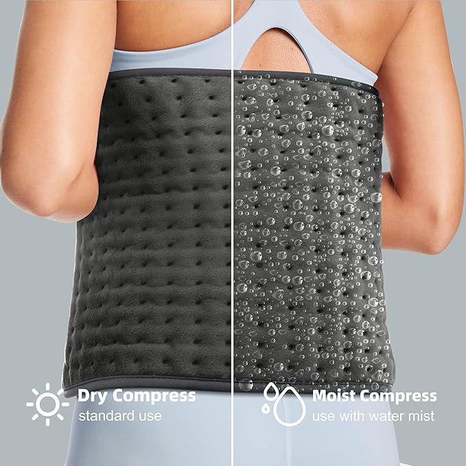 Heating pad for Back Pain Relief, Heating Pads for Neck, Shoulder, Fathers Mothers Day Gifts for Women, Men, Dad, Mom, Auto-Off,Machine Washable, Moist Dry Heat Options, Extra Large 12"x24"