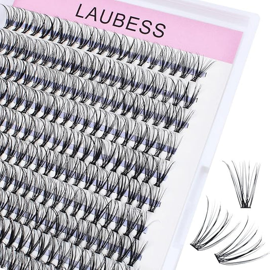 Eyelash Clusters LAUBESS Lash Clusters Individual Lashes Cluster Eyelash Extensions DIY at Home Waterproof Cluster Lashes (20D-0.07D-17)