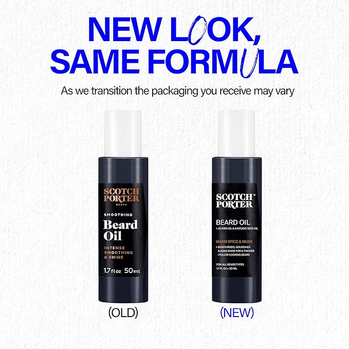 Scotch Porter Smoothing Beard Oil – Nourishing Oil Seals in Moisture & Smooths Flyaways for a Frizz-Free, Fuller/Healthier-Looking Beard with All-Day Shine – Original Scent, 1.7 oz. Bottle