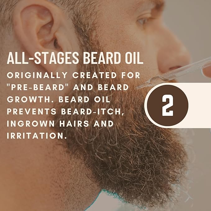 Organic Beard Oil | Moisturizes, Reduces Dry Skin & Itch | US Made, Veteran Owned (Chemical-free w/Tea Tree, Jojoba, Coconut & Argan), Original