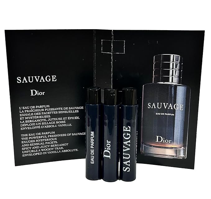 Dior Christian SAUVAGE MEN Sample Perfume EDP Vial 1 ml /0.03 oz - 3 PCS - Set of 3