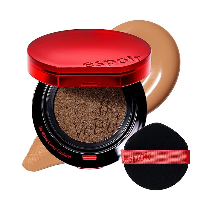 espoir [NEW] Be Velvet Cushion Foundation | Quick and Easy Coverage with Long-lasting Color by Zero Oxidation (#32 Cinnamon, 0.46 Ounce (Pack of 1))
