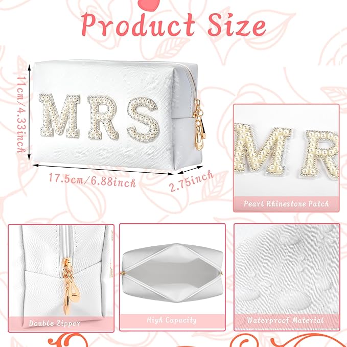 Bride To Be Gift Set - Makeup Bag, Slippers, Robe, Hair Clip - Wedding Gifts