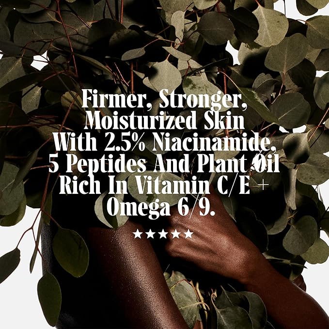 Nécessaire The Body Lotion with Pump. Eucalpytus. Multi-Peptide Firming Lotion to Moisturize, Firm, Strengthen. 2.5% Niacinamide, Vitamin C/E + Omega 6/9. 450ml / 15.2 fl oz