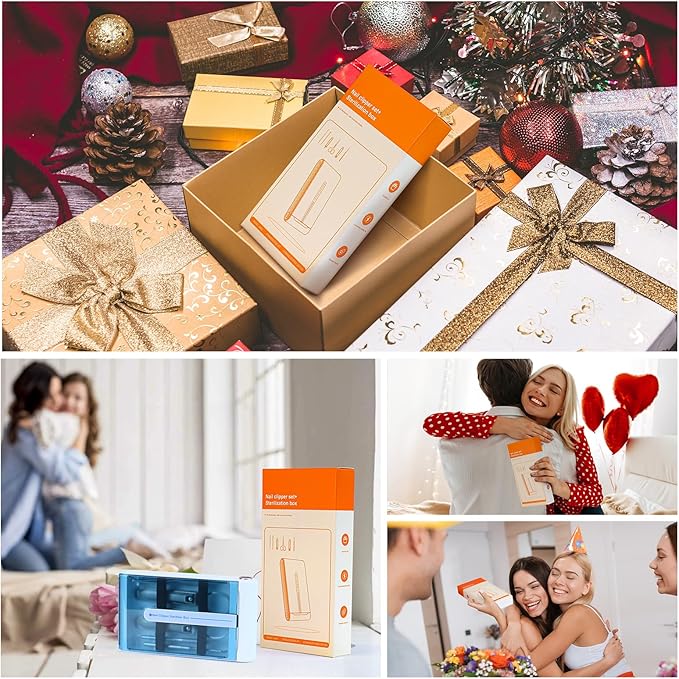 Nail Clipper Set with Disinfection Rechargeable Storage Box 6Pcs Manicure Pedicure Kit Stainless Steel Nail Grooming Tools Fingernail and Toenail Clipper Cutters Perfect Gifts for All Genders