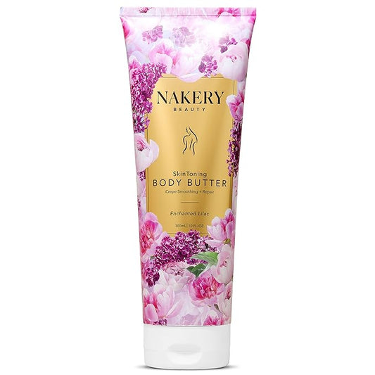Nakery Skin Toning Body Butter - Firming Body Moisturizer for Women - Peptide Infused Body Cream for Dry & Sagging Skin - Firming Body Cream for Face, Neck, Shoulders, Arms & Legs - Enchanted Lilac