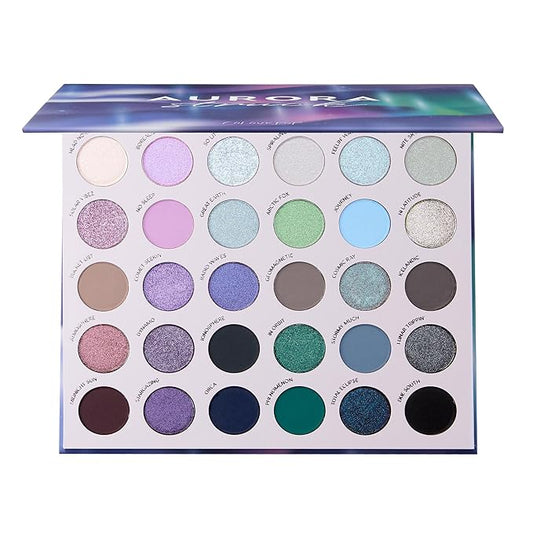 ColourPop Aurora Struck Eyeshadow Palette - Cool Tone Eye Makeup Palette with Matte, Metallic, Matte Sparkle & Glitter Finishes - High-Pigment Eye Makeup with a Long-Wearing Formula (1.16 oz)