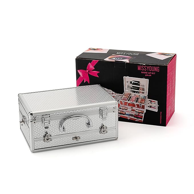 Pure Vie All-in-One Holiday Gift Makeup Set Cosmetic Essential Starter Bundle Include Eyeshadow Palette Lipstick Concealer Blush Mascara Eyeliner Face Powder Lipgloss Brush - Makeup Full Kit for Women