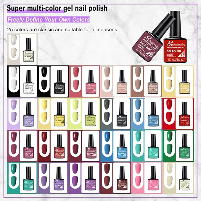 69PCS Gel Nail Polish Kit with UV Light Nail Lamp Gel Manicure Dryer Lamp 28 Colors Gel Polish Nail Set Soak Off Gel Nail Set,Nails Gel Polishing Shape Tools Supplie Set for Nail Manicure Salon & Home