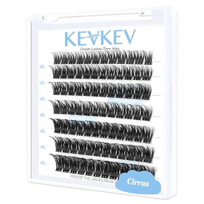 Cirrus C-20 Lash Clusters - 84 Pcs DIY Eyelash Extensions, Individual Lashes, Natural Look, Thin Band & Soft