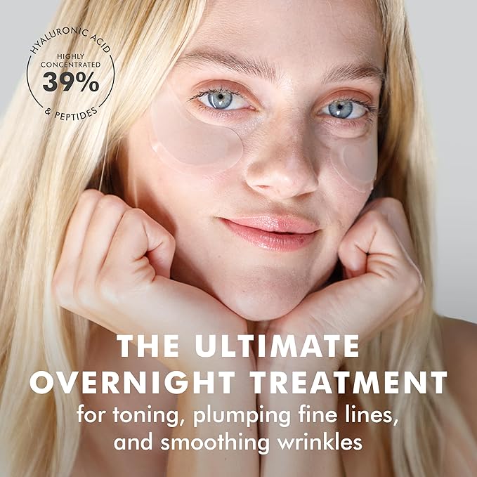 skyn ICELAND Dissolving Microneedle Under Eye Patches with 39% Hyaluronic Acid & Peptides No-Slip Eye Masks for Firming Wrinkles & Fine Lines, 1 Pair