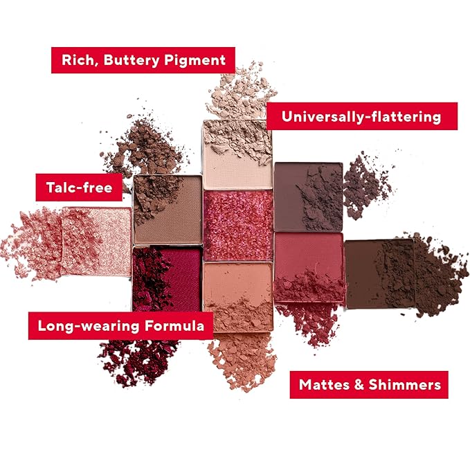 Mirabella True to You Metallic Eye Makeup Palette - 18 Colors of Talc Free Eyeshadow Primer Included & Highly Pigmented Eyeshadow Palette Kit w/Matte & Shimmer Shades - Buff