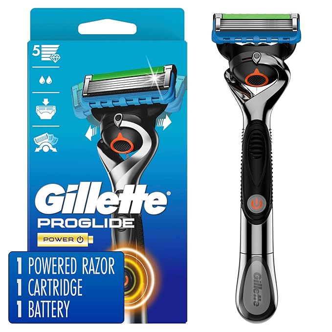 Gillette ProGlide Power Razor for Men, 1 Gillette Power Razor Handle + 1 Blade Refill